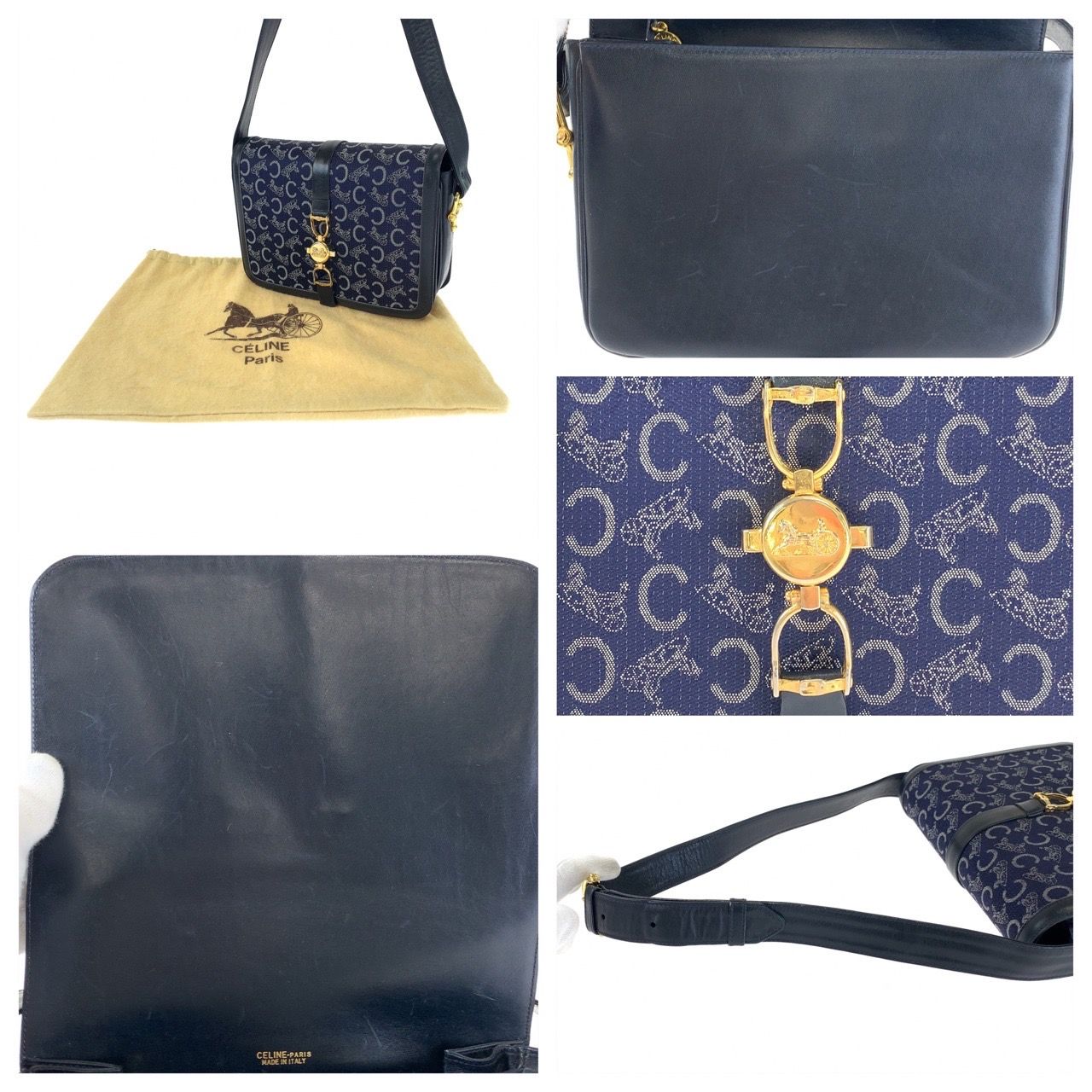 美品 CELINE セリーヌ ヴィンテージ ジャガード Cマカダム柄 サルキー
