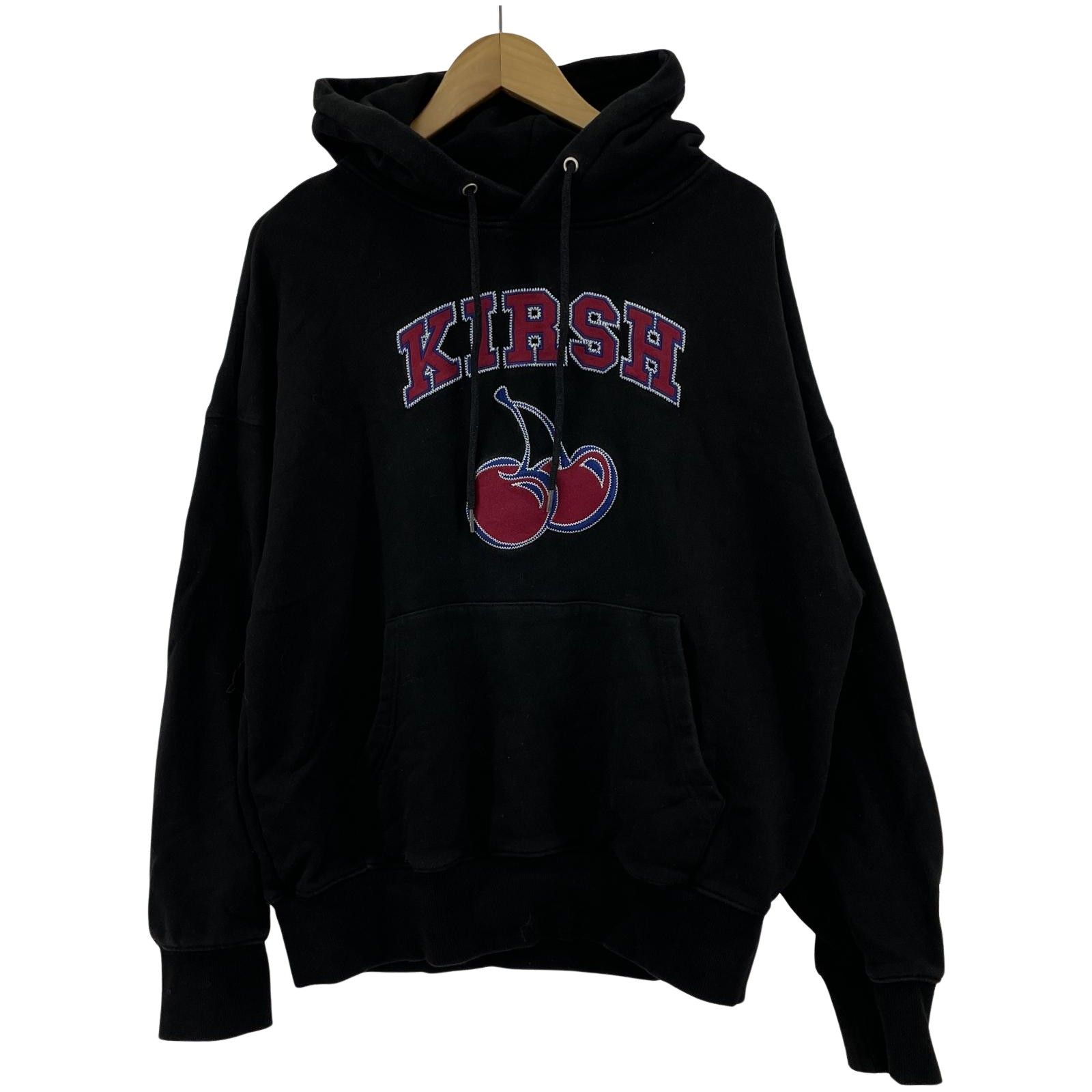 KIRSH キルシー 裏毛 ロゴ プルオーバー パーカー size1/ブラック 