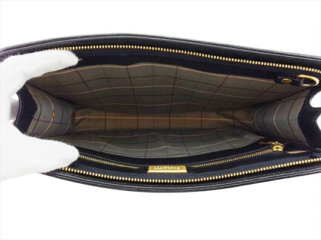バーバリー クラッチバッグ セカンド サブ バッグ メンズ ロゴ ブラック ゴールド レザー BURBERRY L3995