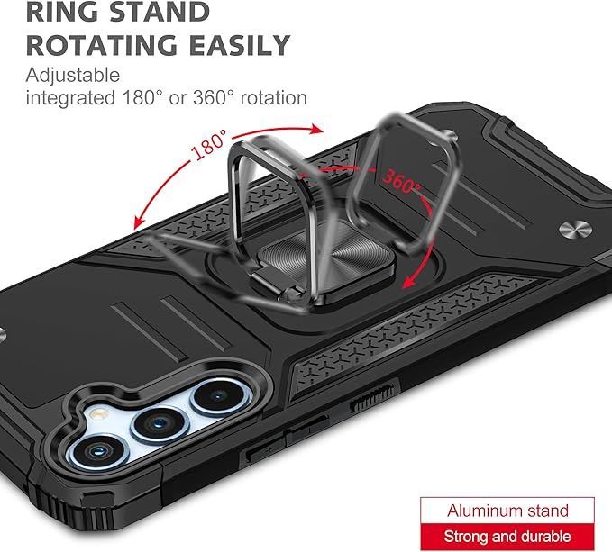 A54 5G ケース Galaxy リング付き 耐衝撃 カバー スタンド機能 : Samsung ギャラクシー TPU SC-53D サムスン 一体型スマホリング付き スライド式カメラカバー