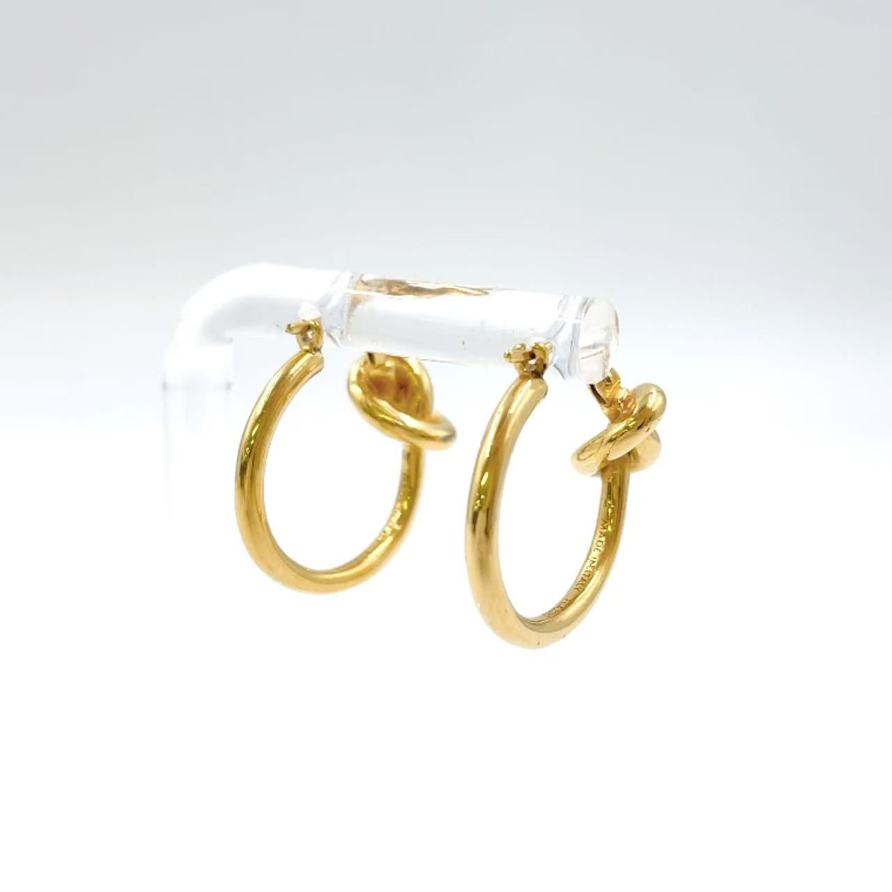 CELINE ノット スモール フープ GP ゴールド ピアス