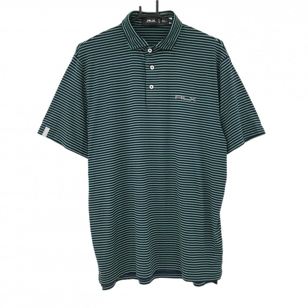 超美品】RLXラルフローレン 半袖ポロシャツ ネイビー×グリーン系