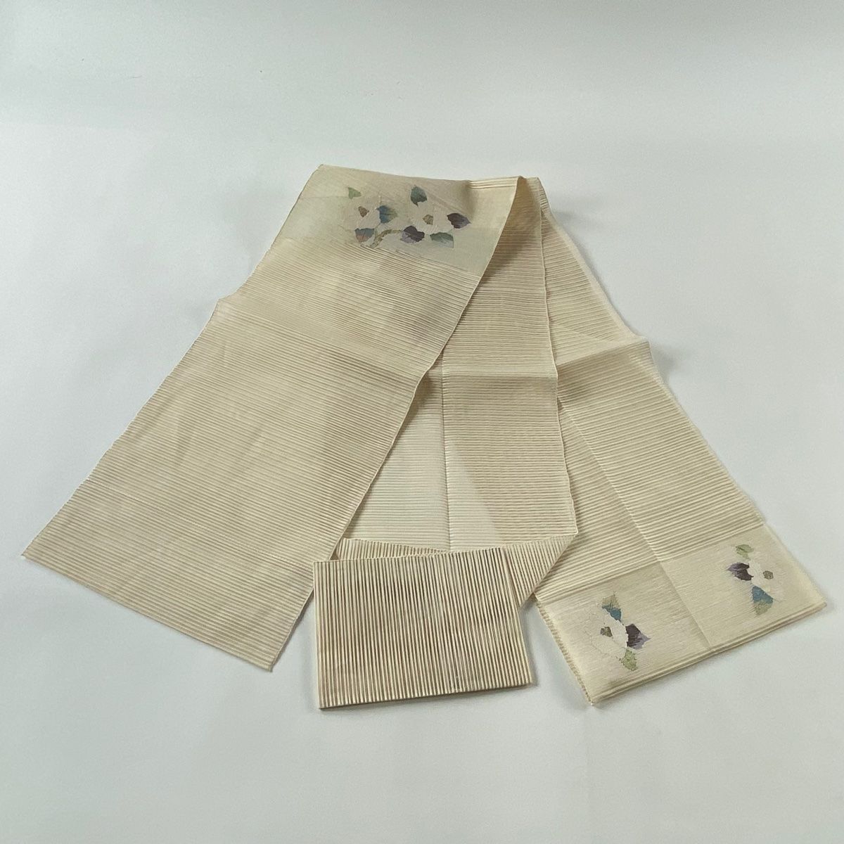 名古屋帯 美品 秀品 八寸名古屋帯 蔦 金糸 箔 黄土色 正絹