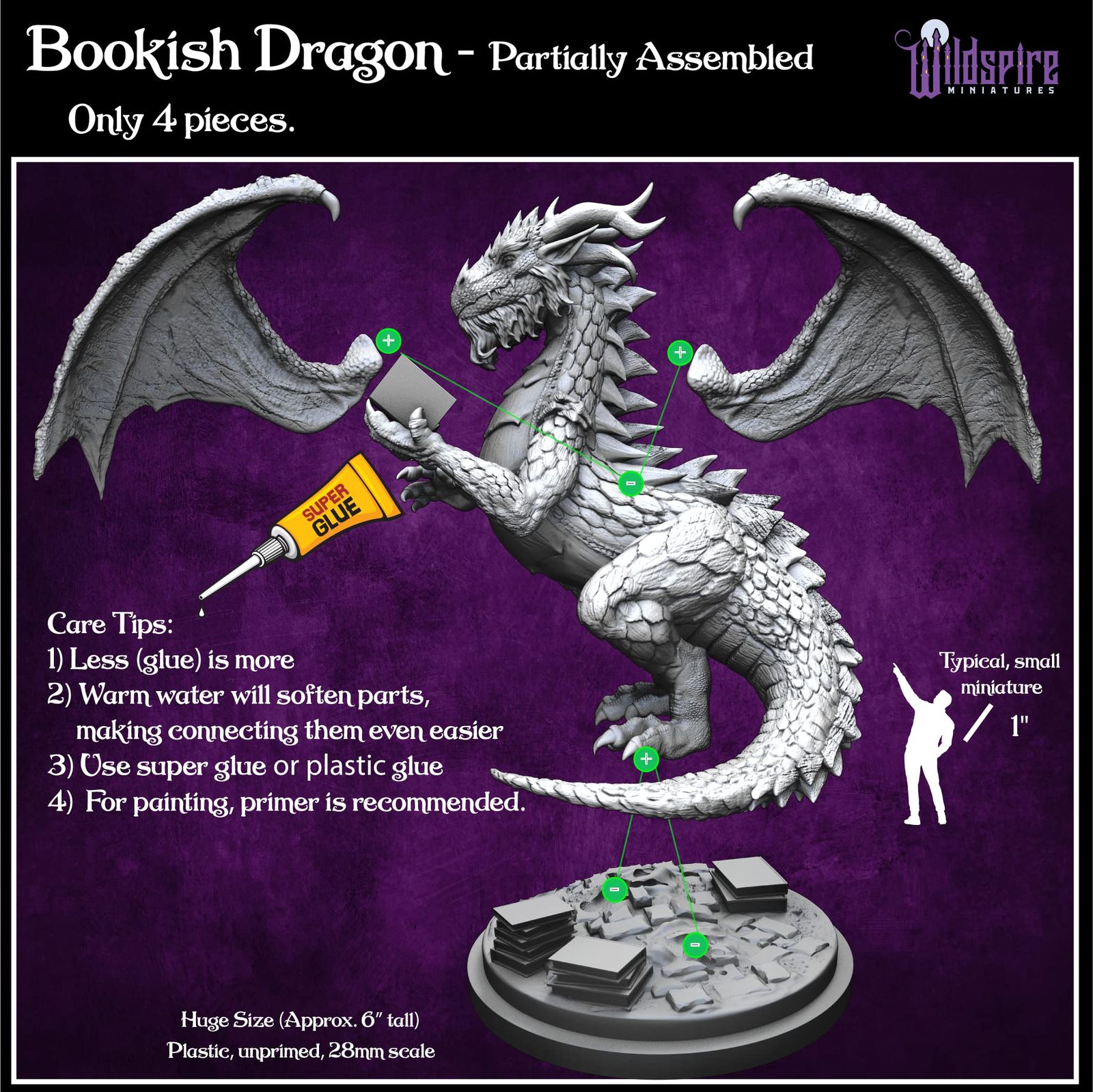 Wildspire ファンタジーミニチュア&ブックっぽいドラゴン DND 