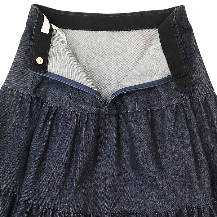 美品】Chloe クロエ スカート ティアード デニム ギャザー A