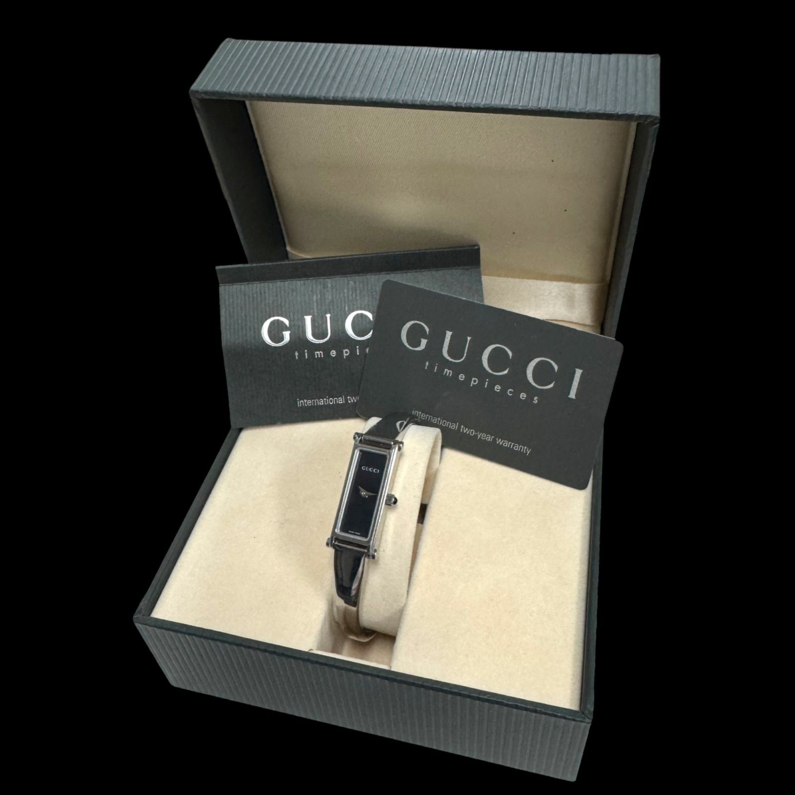 稼働 美品 GUCCI グッチ 1500L レディース腕時計 バングル