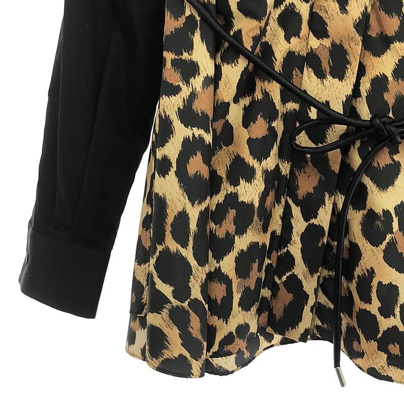 sacai / サカイ | Leopard Print Belted Hybrid Shirt