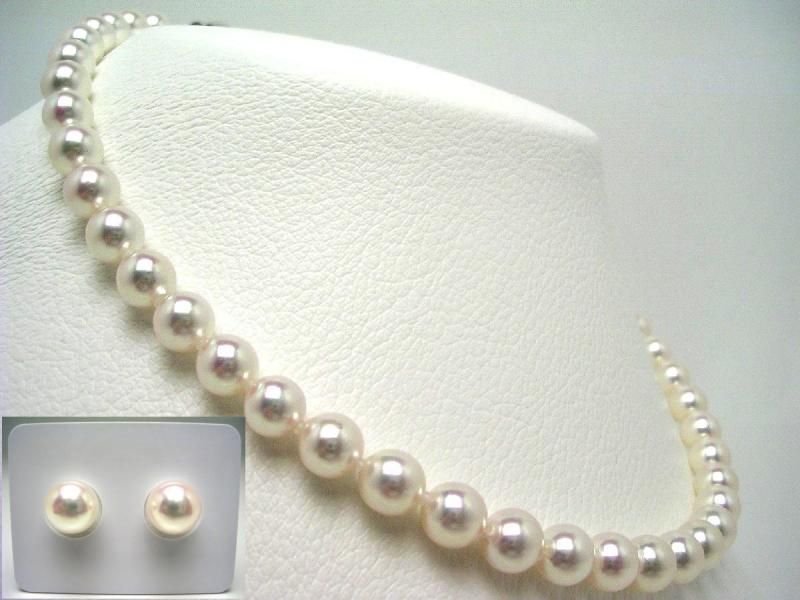 イソワパール オーロラ・花珠 アコヤ真珠 8.0-8.5mm ネックレス