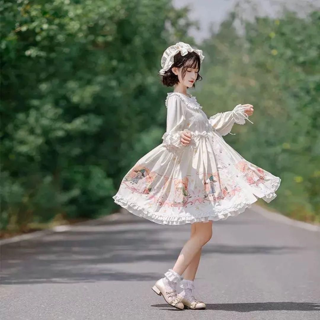 シンプルロリータワンピース帽子付きお出かけコーデ♪