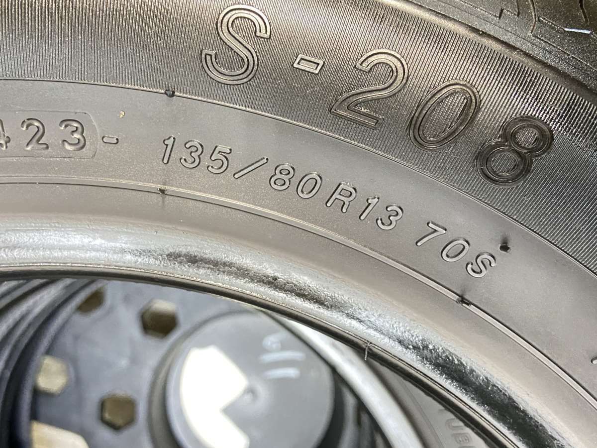 135/80R13 ヨコハマ S208 中古タイヤ サマータイヤ 4本セット 