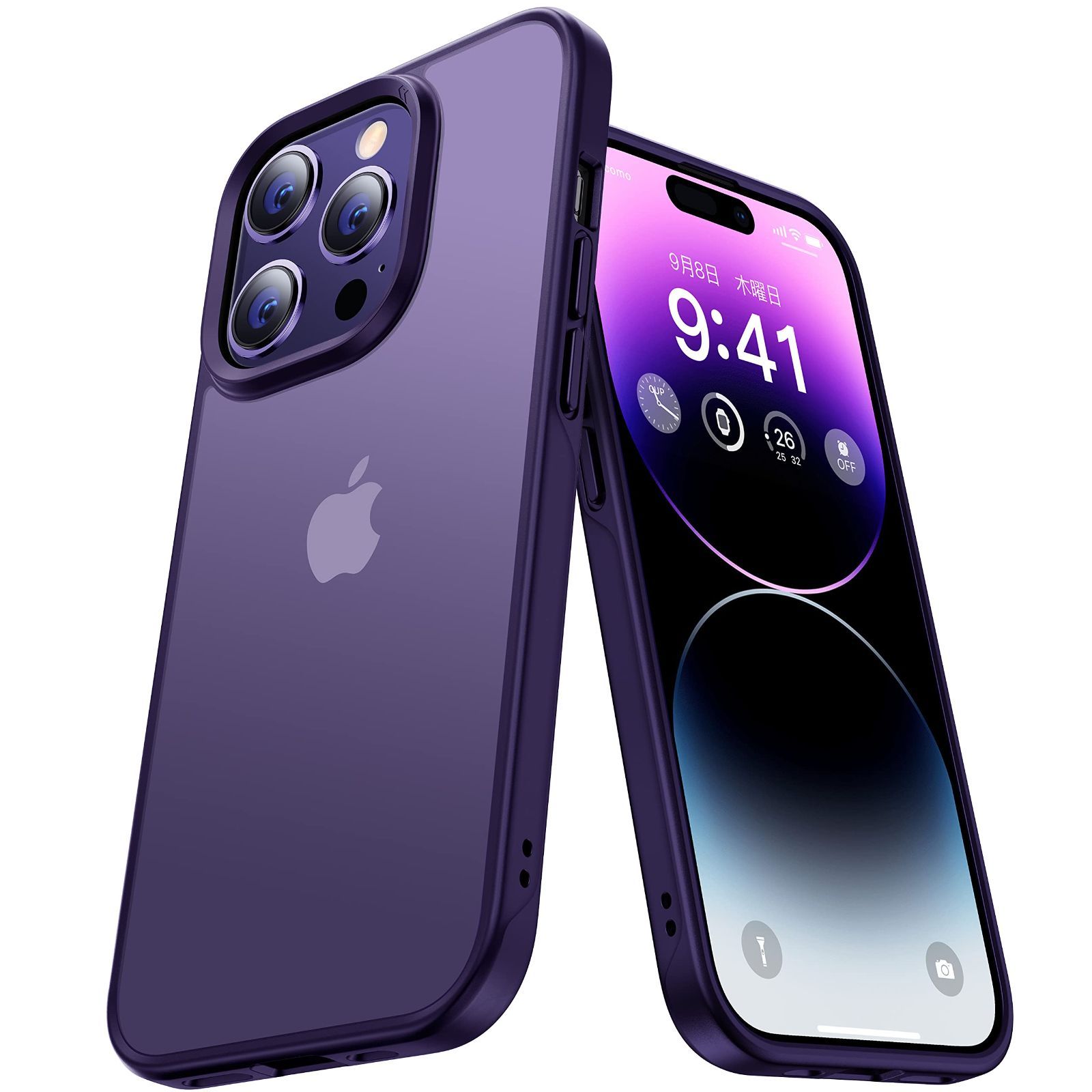CASEKOO iPhone 14 Pro 用 ケース クリア ワイヤレス充電 CASEKOO