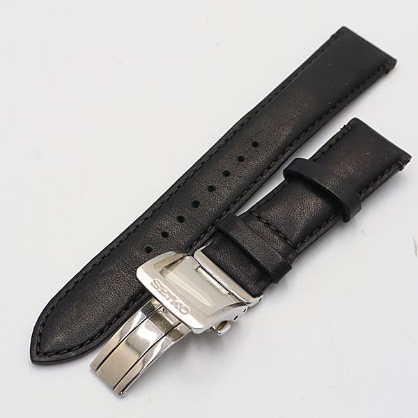セイコー Dバックル 純正ベルト 20mm用 ブラック メンズ腕時計用