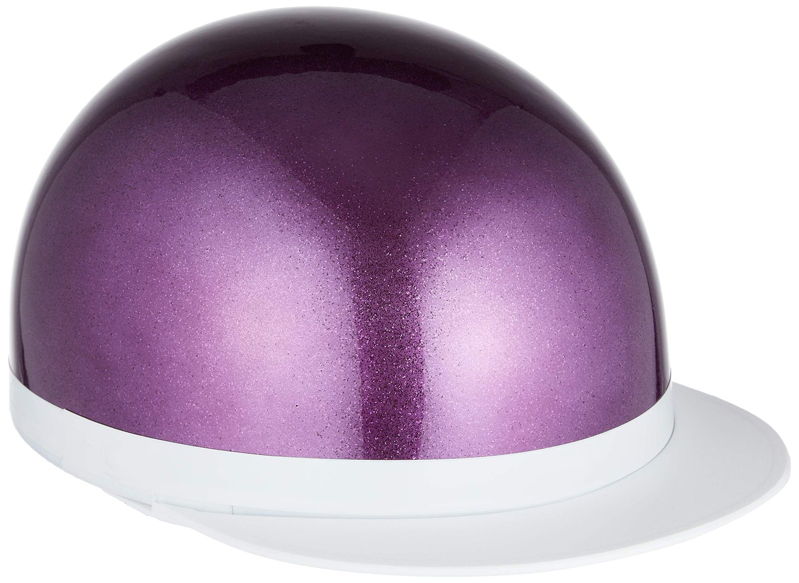 【迅速発送】710905 57cm~59cm未満) (頭囲 フリーサイズ パープルラメ 白ツバ ハーフ ヘルメット Center) Parts バイクパーツセンター(Bike