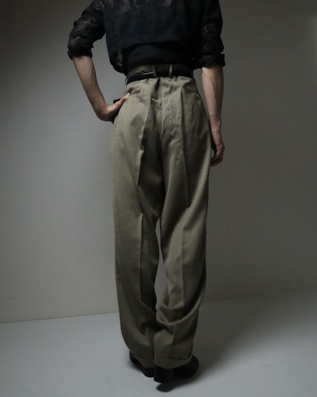 90s BALENCIAGA 2タック ワイド スラックス SITRY スラックス 2Tuck Drape Wide Pants/2タック ドレープ