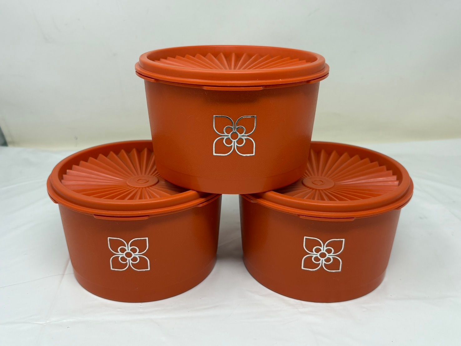 ◇Tupperware タッパーウェア ミディデコレーター 3個セット オレンジ