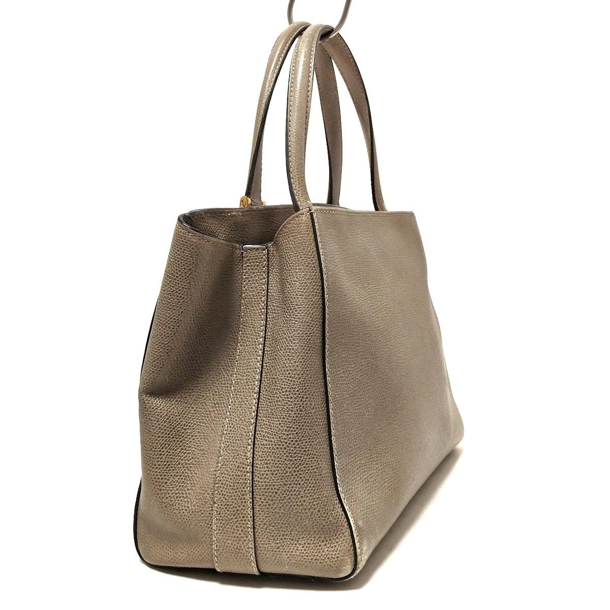 Valextra ヴァレクストラ ハンドバッグ スモール トリエンナーレ グレーベージュ レザー