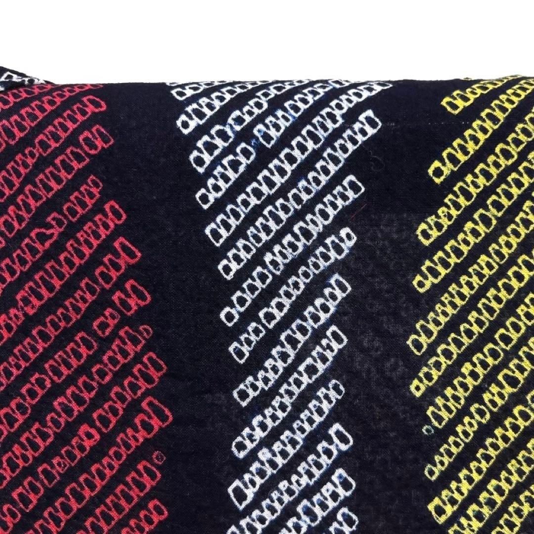 浴衣　有松鳴海絞り　立涌　縦縞　ネイビー　イエロー　レッド　着物　034a d 浴衣 有松鳴海絞り 立涌 縦縞 ネイビー イエロー レッド 着物