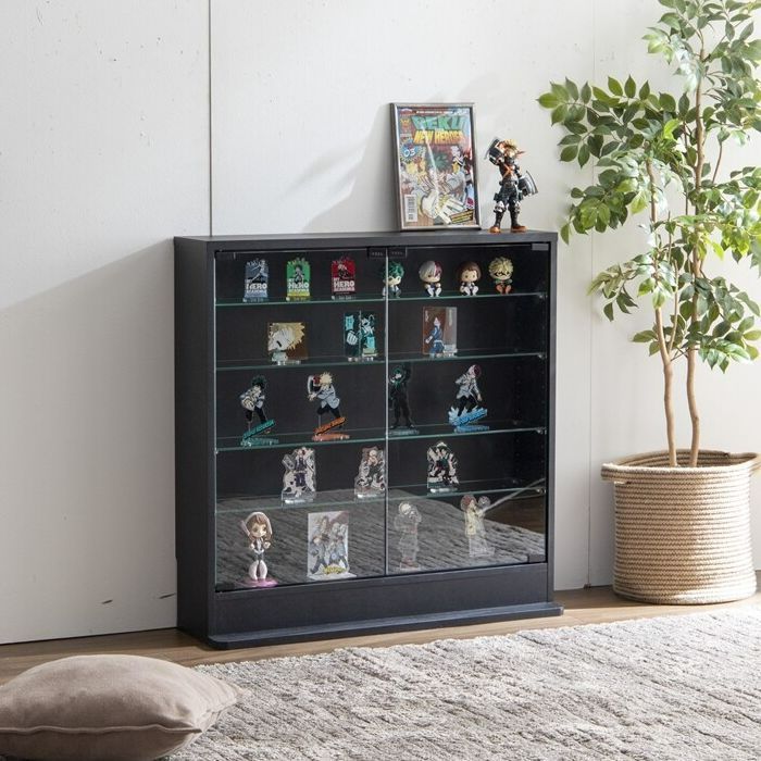 コレクションケース 幅80cm 収納 売れ筋 棚 ガラス扉 スリム 全2色