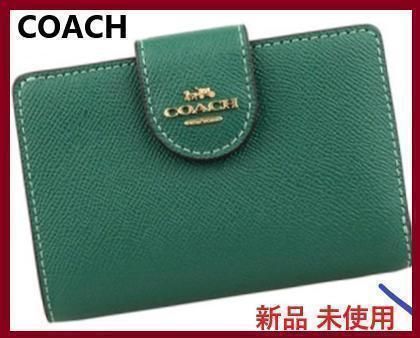 COACH コーチ ☆ 新品 ☆ 折り財布 グリーン レディース 小物 財布 緑 - メルカリ