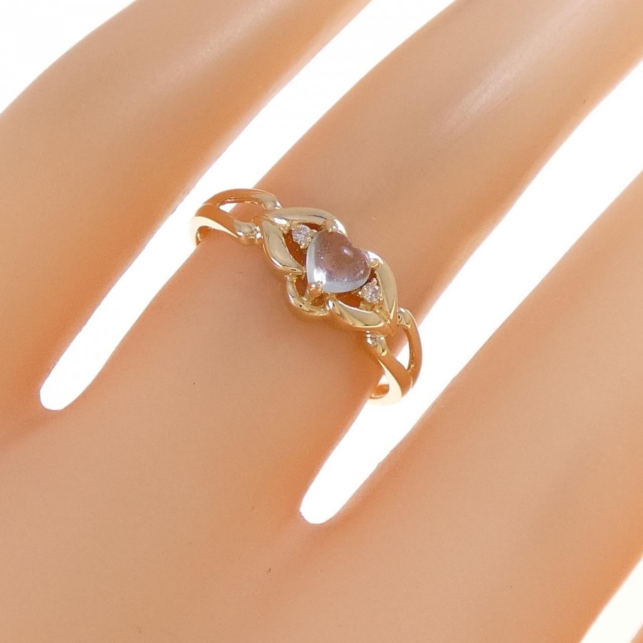 全国送料無料! K18YG ハート ブルートパーズ リング