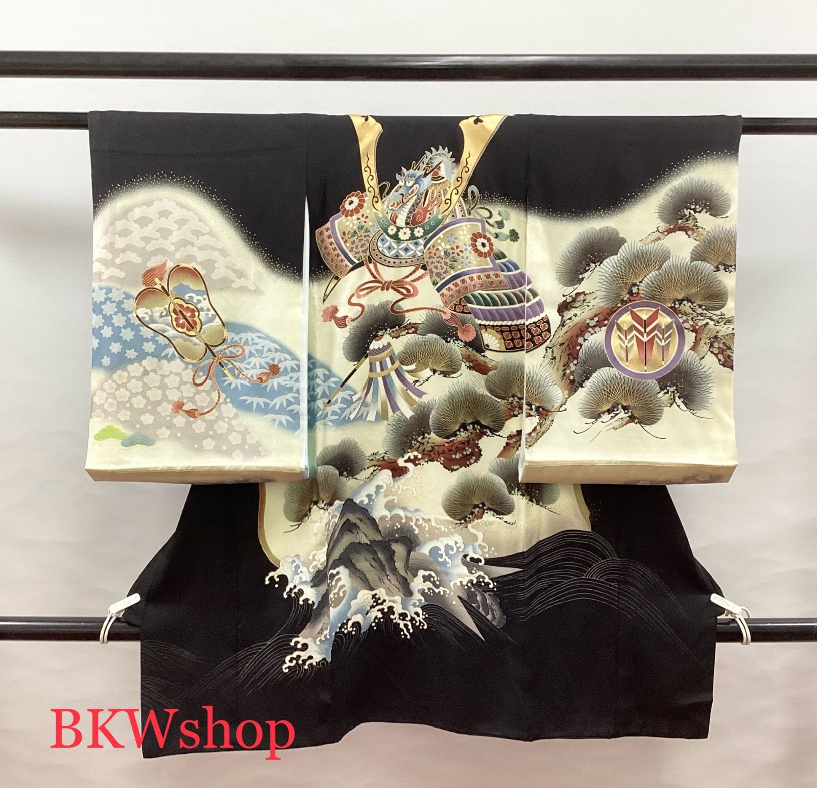 現品限り used 産着 正絹 男の子 お宮参り 初着 着物 長襦袢付