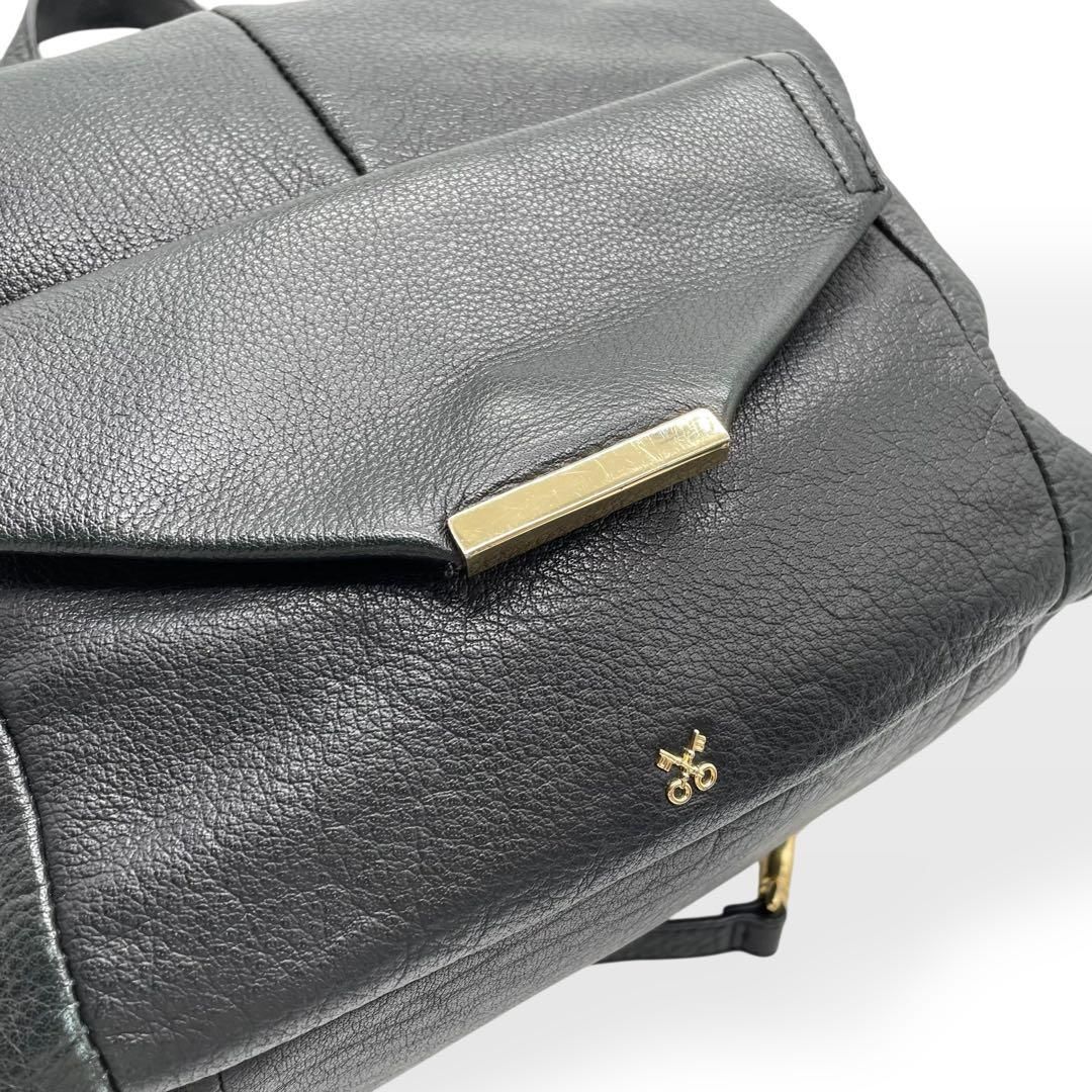 極美品 SAZABY 3way リュックサック ショルダーバッグ レザー 黒