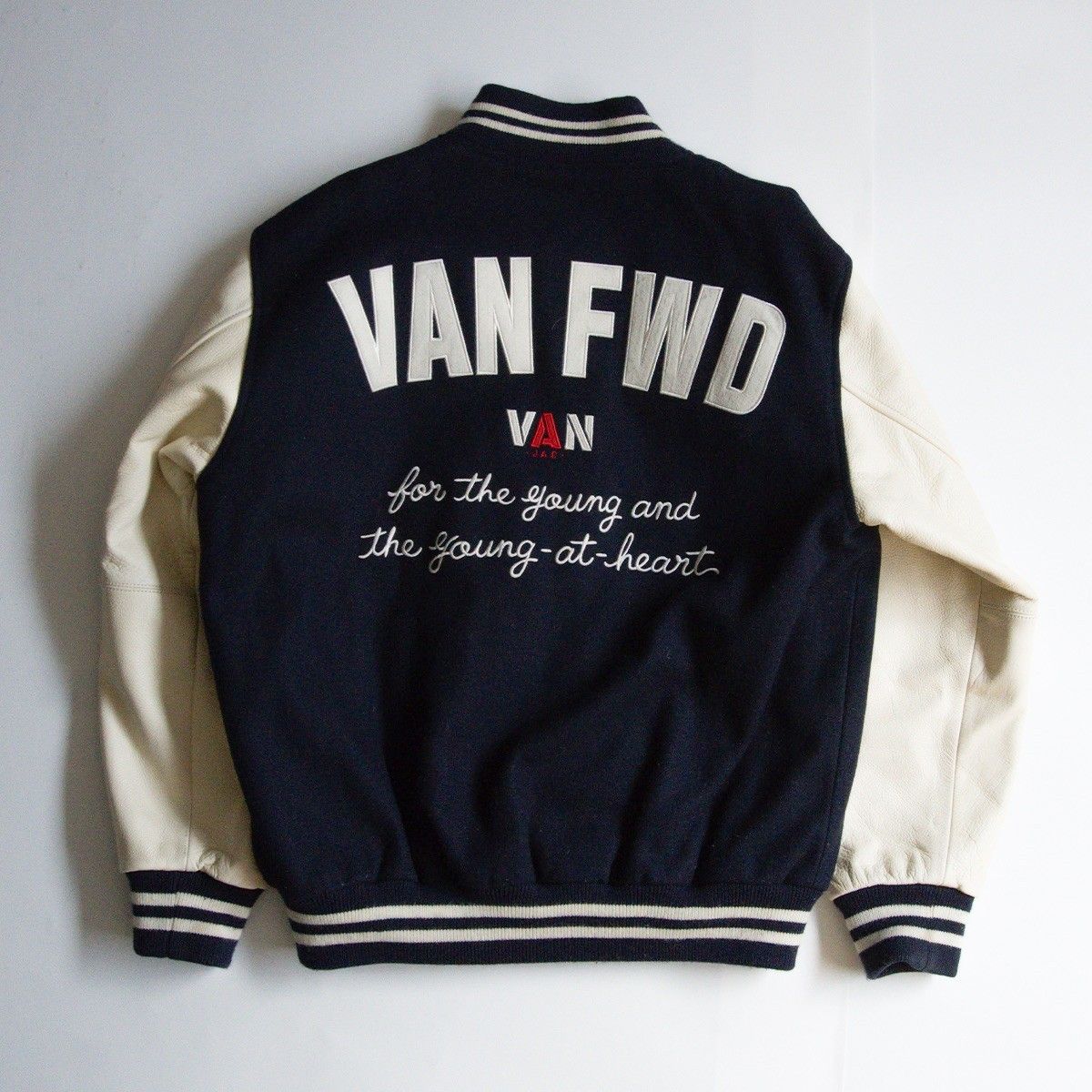 VAN JACKET　フルデコ　スタジャン　ネイビー　袖レザー　LL VAN JACKET フルデコ スタジャン ネイビー 袖レザー LL