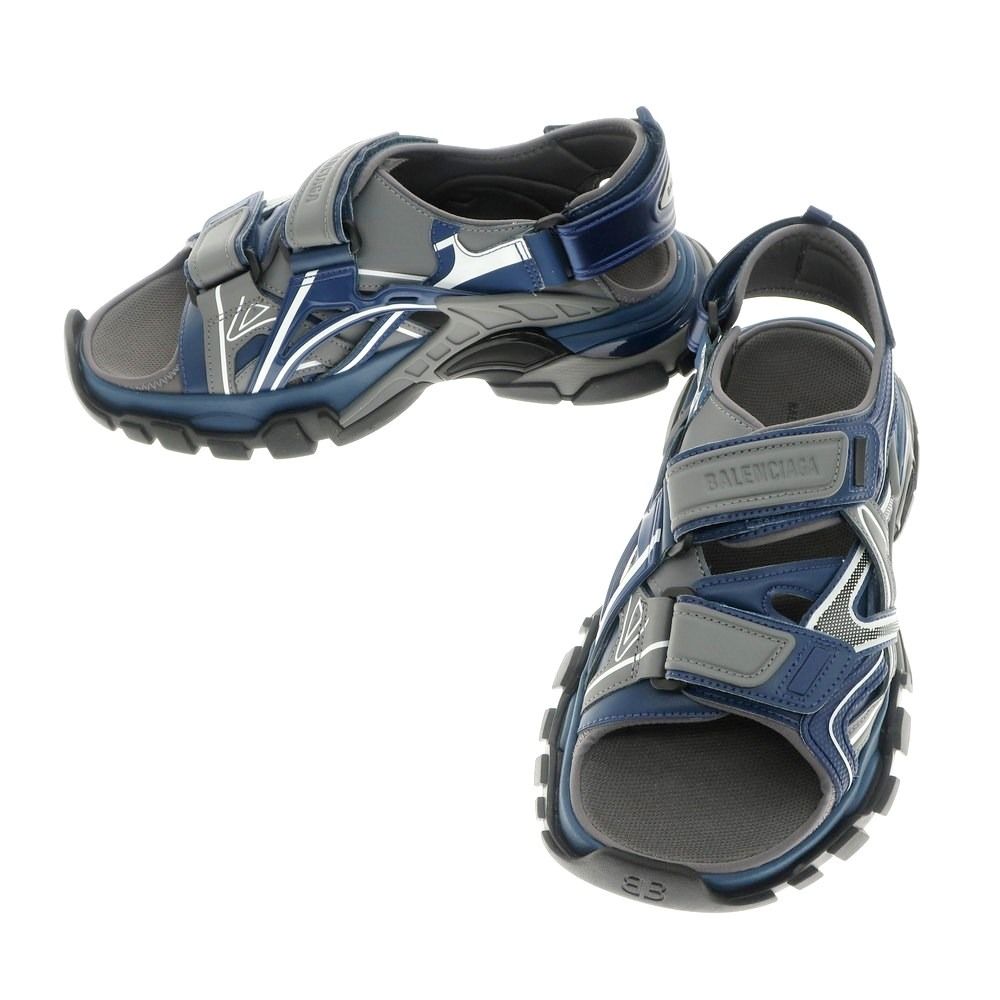 中古】【未使用】バレンシアガ BALENCIAGA トラックサンダル ネイビーx 