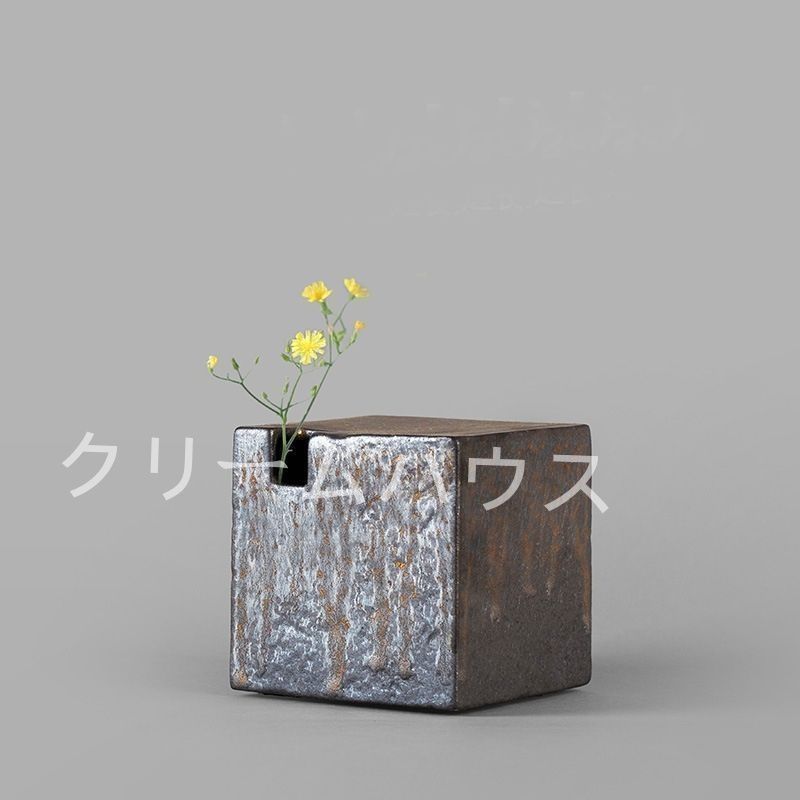 陶器の花模様細長い瓶 布引窯 陶器 花瓶 紫陽花模様 小嶋太郎作 - メルカリ