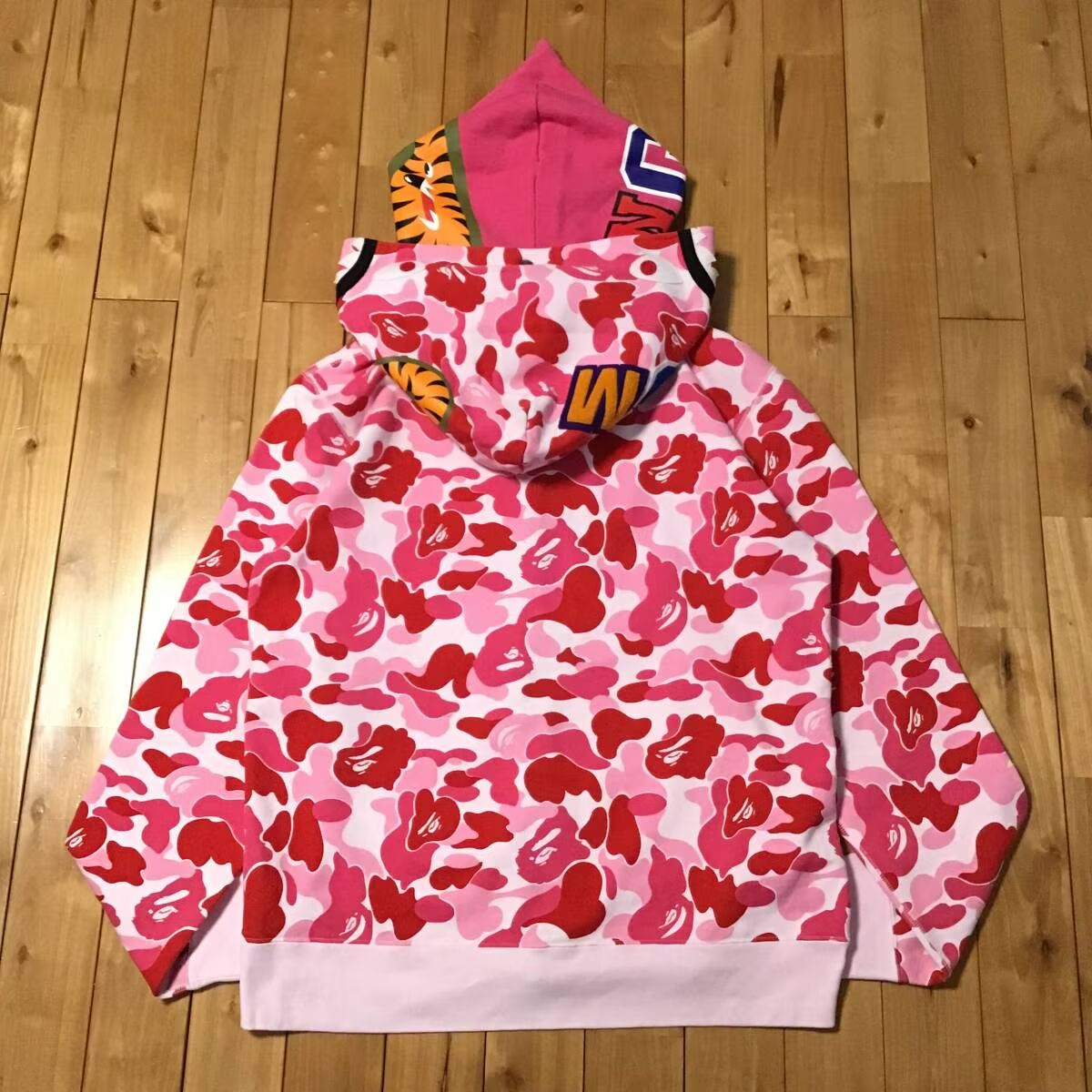 ☆2XL☆ ABC camo Pink ダブル シャーク パーカー Double shark