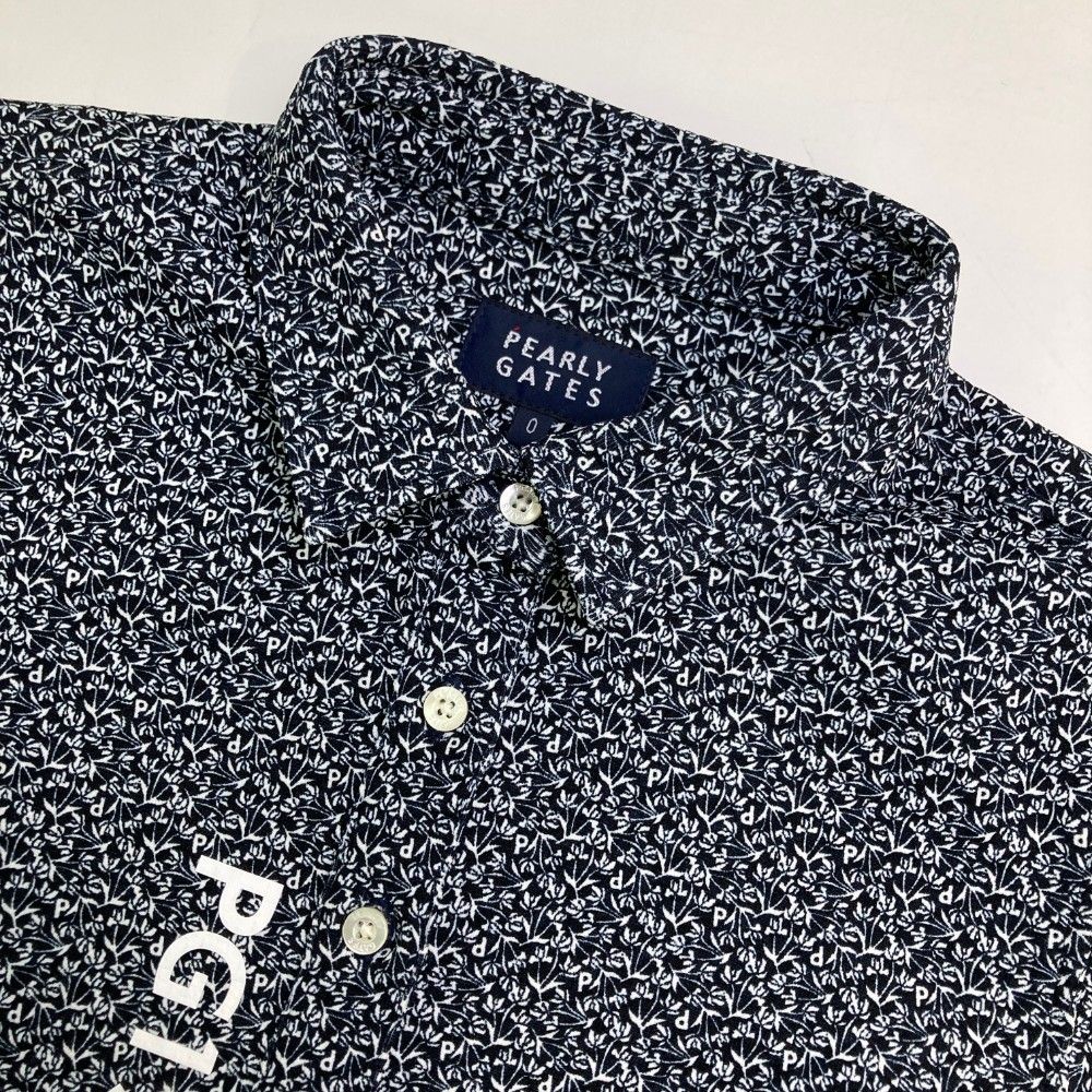 サイズ 0 PEARLY GATES パーリーゲイツ 2025年モデル 半袖ポロシャツ 総柄 ネイビー系 240101436047 ゴルフウェア レディース ストスト WHITEMONARCHHOTEL_COM