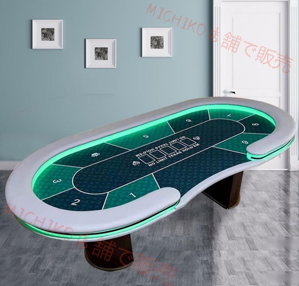 ポーカーテーブル トップ カップホルダー付き カジノ テキサスホールデム 10人 ホールデムサイコロ カジノ用品