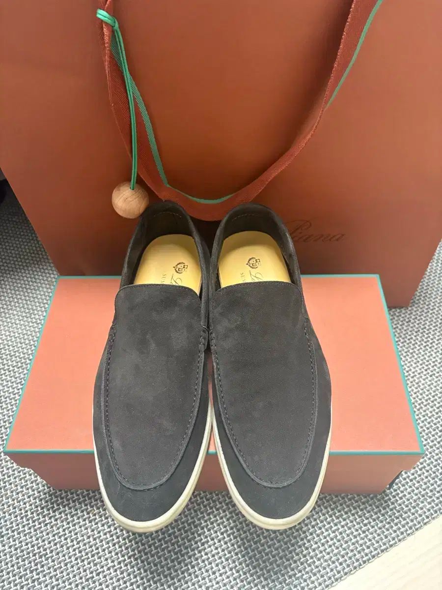 40, 25-26cm】Loro Piana サマーウォークモカシン グリーン Loro Piana