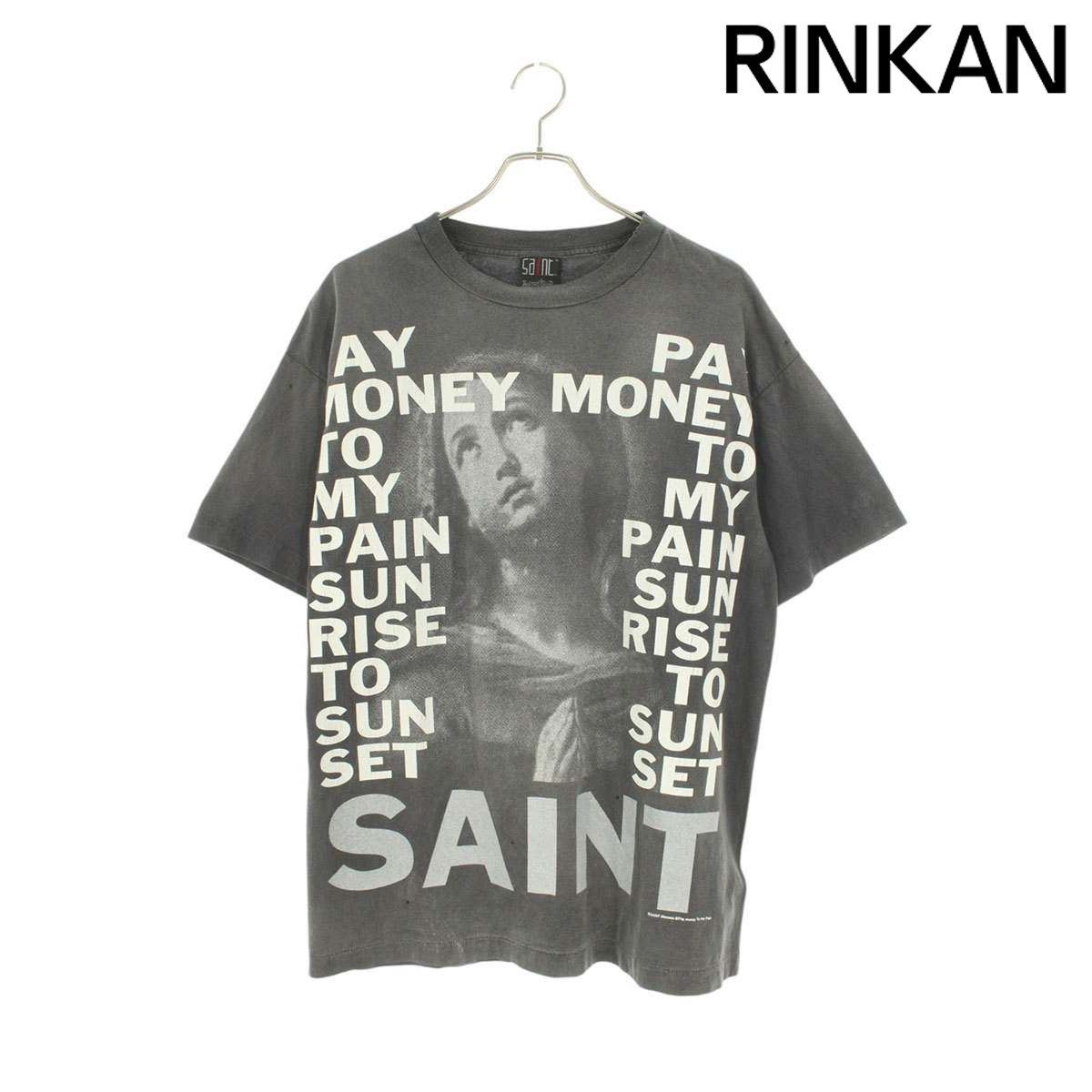 セントマイケル 24SS SM-YS8-0000-C49 ヴィンテージ加工STAY REALプリントTシャツ メンズ L