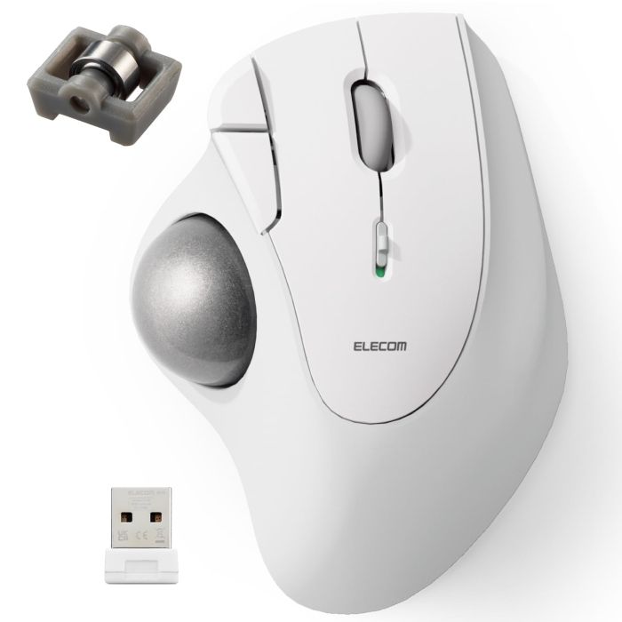 【新品・5営業日で発送】ELECOM エレコム トラックボールマウス／IST／36mmボール／親指／ベアリング支持／無線2.4GHz／5ボタン／ホワイト(M-IT11DRWH)