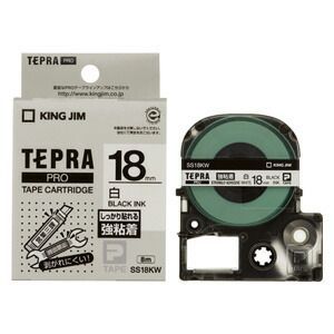 （まとめ） テプラテープ キングジム 「テプラ」ＰＲＯ ＳＲシリーズ専用テープカートリッジ SS18KW 4971660756834 ●１８ｍｍ幅 1個【×5セット】