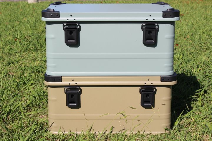 GENERIC OUTDOOR アース アルミコンテナボックス 49L ガレージ収納箱 コンテナボックス キャンプギア収納箱 トランクボックス aluminum box ハイエース アウトドアコンテナボックス スタッキングボックス アウトドア