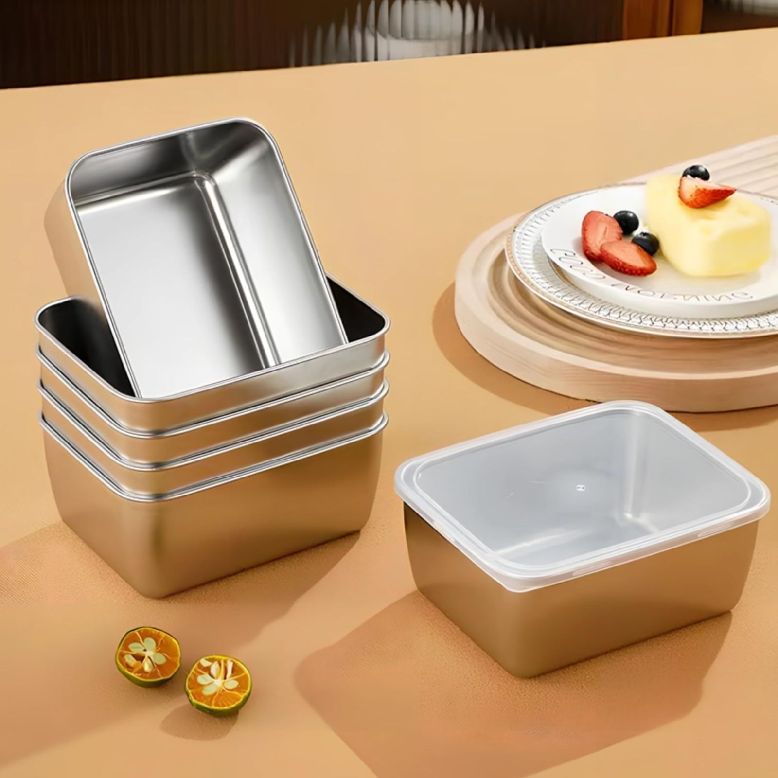 調理器具 6点セット 冷蔵庫対応 キッチン用食品保存容器 600ml 深型