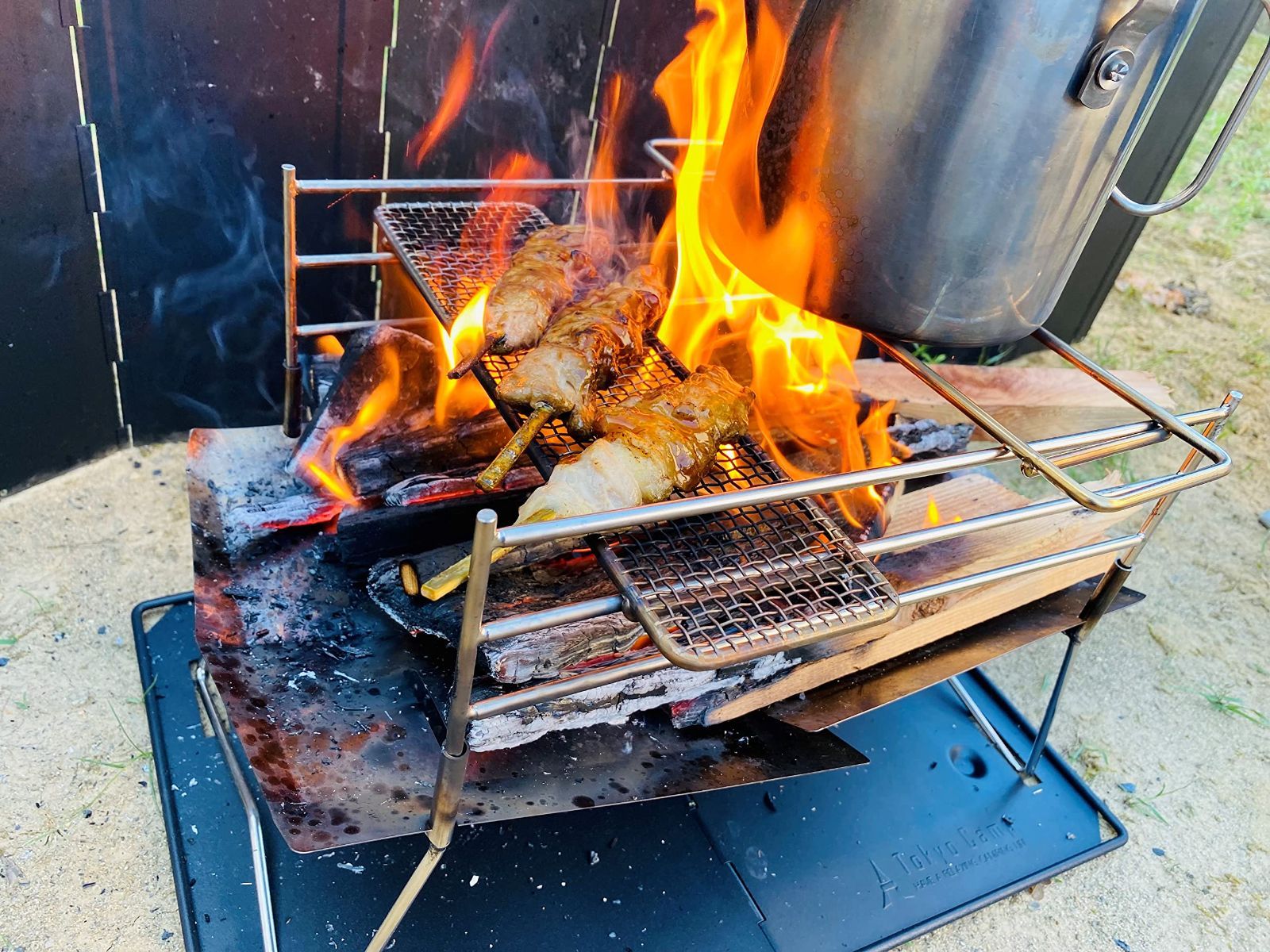 ピコグリル498 専用スピット2本＋焼き網 焚き火台 ピコグリル498 専用スピット2本＋焼き網 焚き火台 バーベキュー