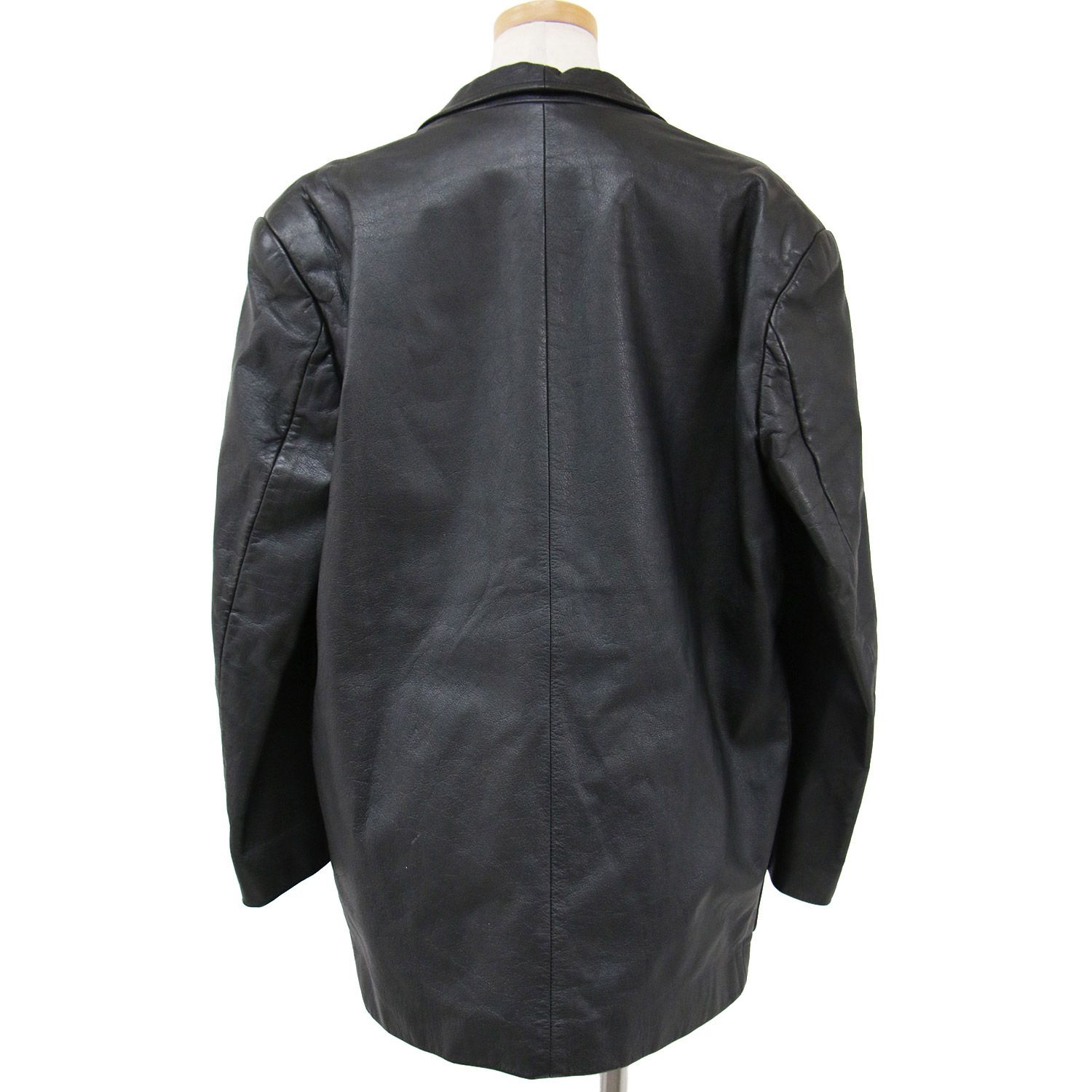 80s ビンテージ AD1988 コムデギャルソンオム レザージャケット 黒 コムデギャルソン ヴィンテージ レザージャケット 80s アーカイブ 極美