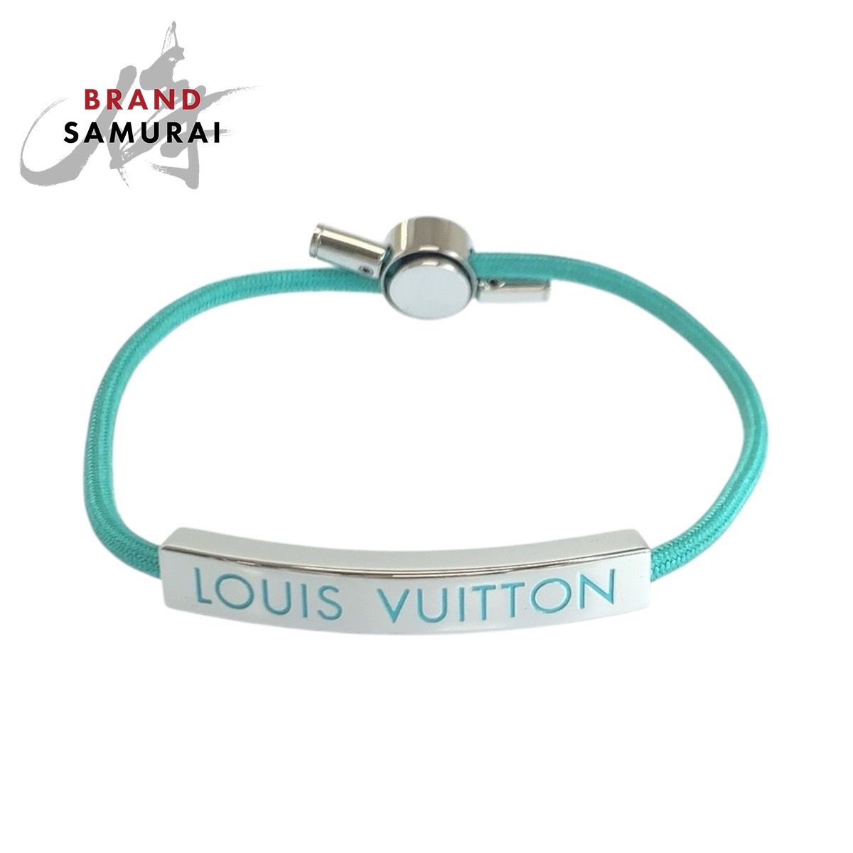 LOUIS VUITTON ルイヴィトン ブラスレ LVスペース 男女兼用 グリーン シルバー金具 メタル ブレスレット バングル メンズ 505229
