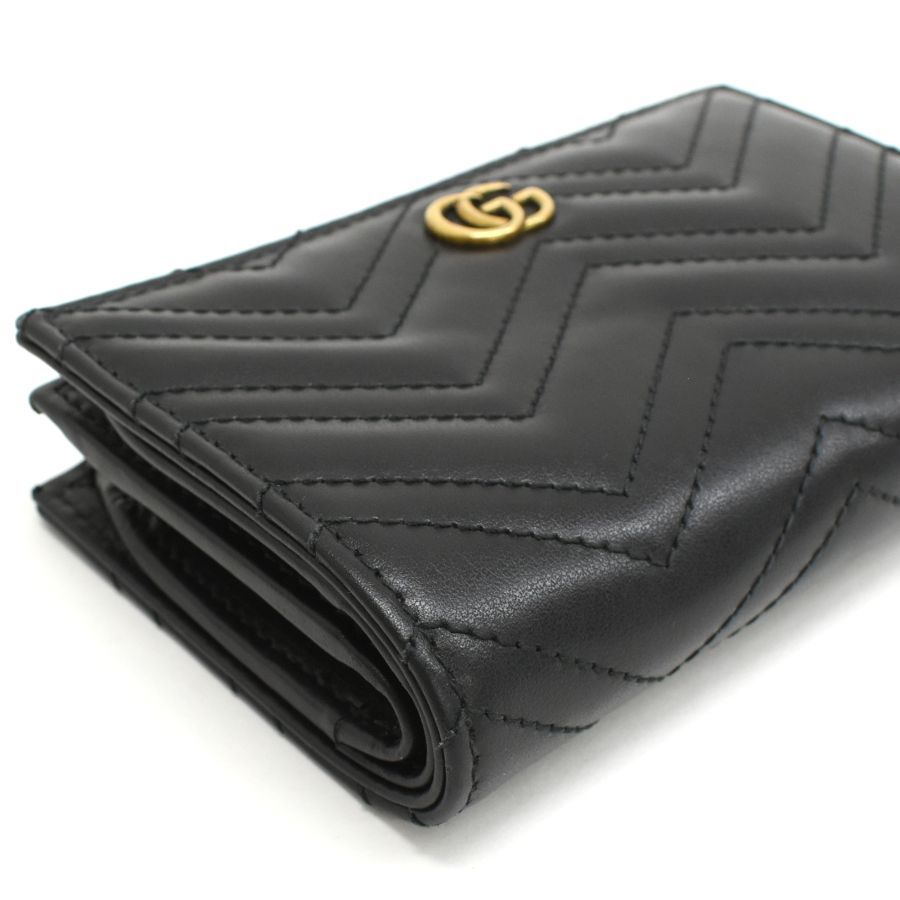 |グッチ|ダブルG|ウォレット|二つ折り財布|781583|シェブロン|キルティング|レザー|ブラック|GUCCI