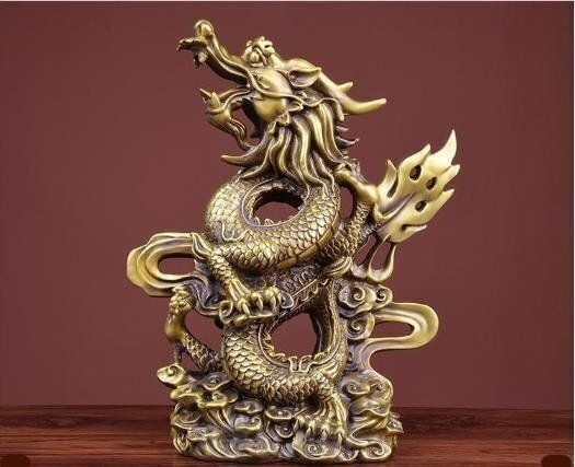昇龍 銅製 風水 龍の置物 贈り物 開運厄除 風水 金運 開運 十二支 飾り物WP 109