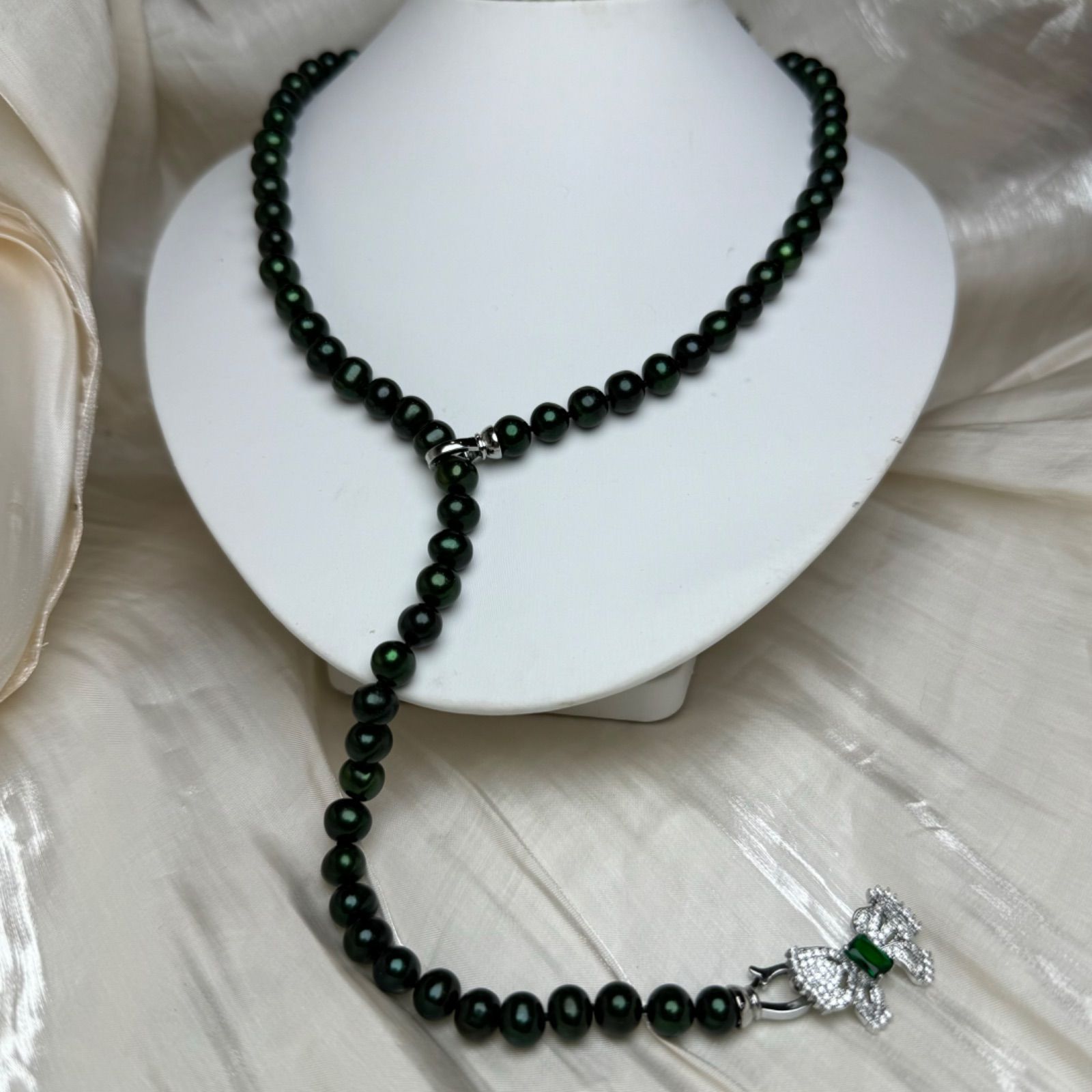 豪華5点セット本真珠ネックレス8mm 黒真珠ネックレス ブレスレット 