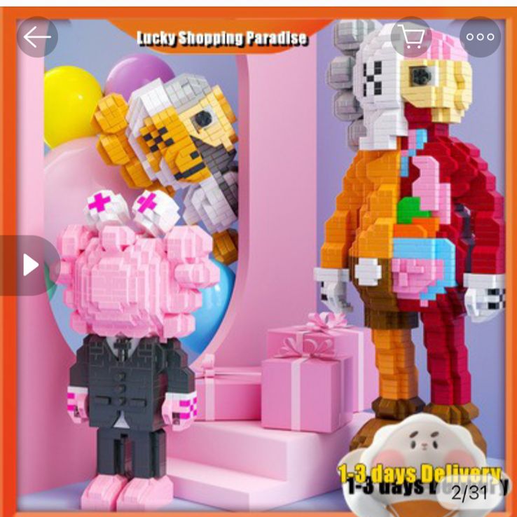 ナノブロック 互換 カウズ レゴ 人間 ピンク 大 KAWS - メルカリ