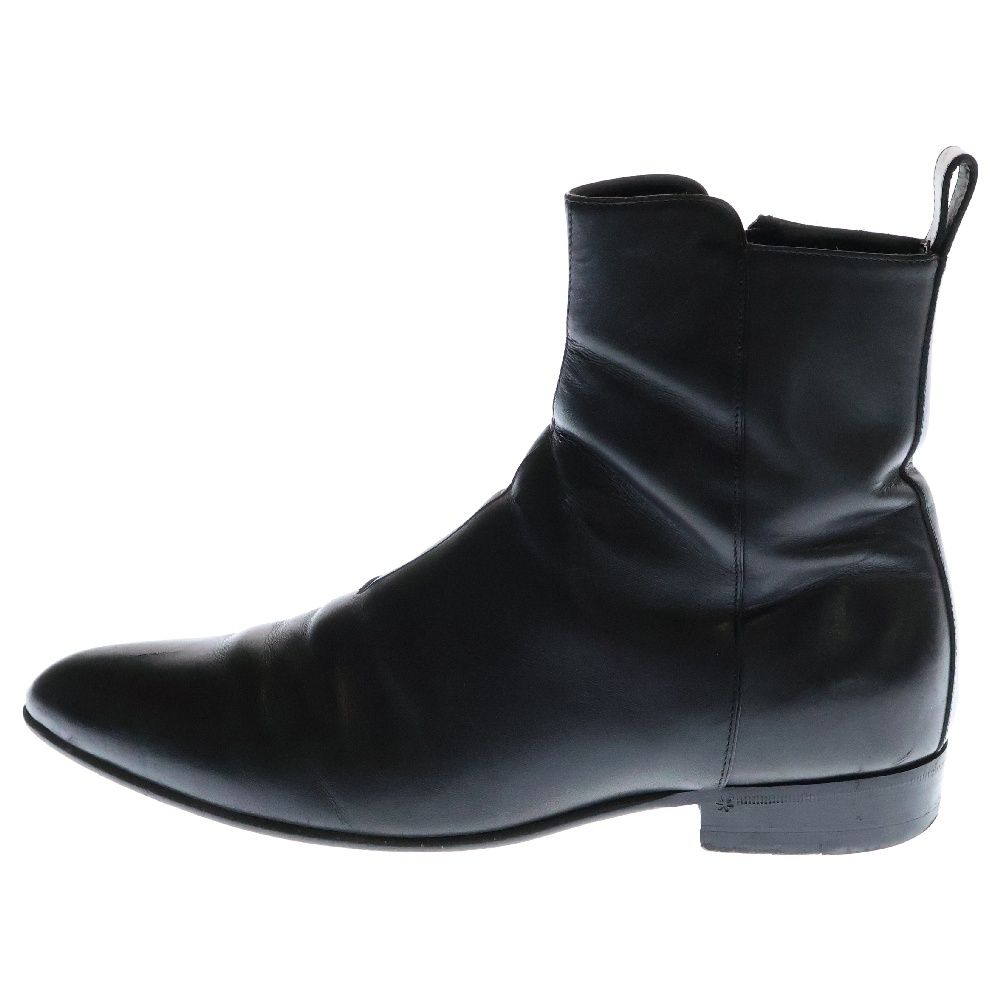 SAINT LAURENT PARIS サンローランパリ レザー サイドジップ ローヒールブーツ ブラック 480085
