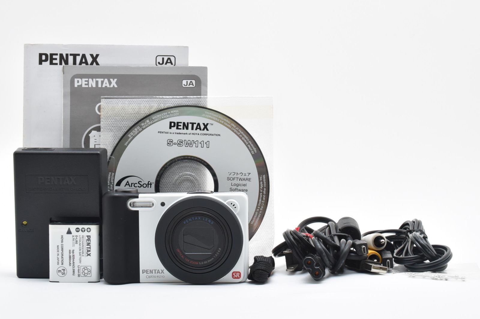 PENTAX I-10 デジタルカメラ ホワイト 充電器付き 動作確認済】Pentax