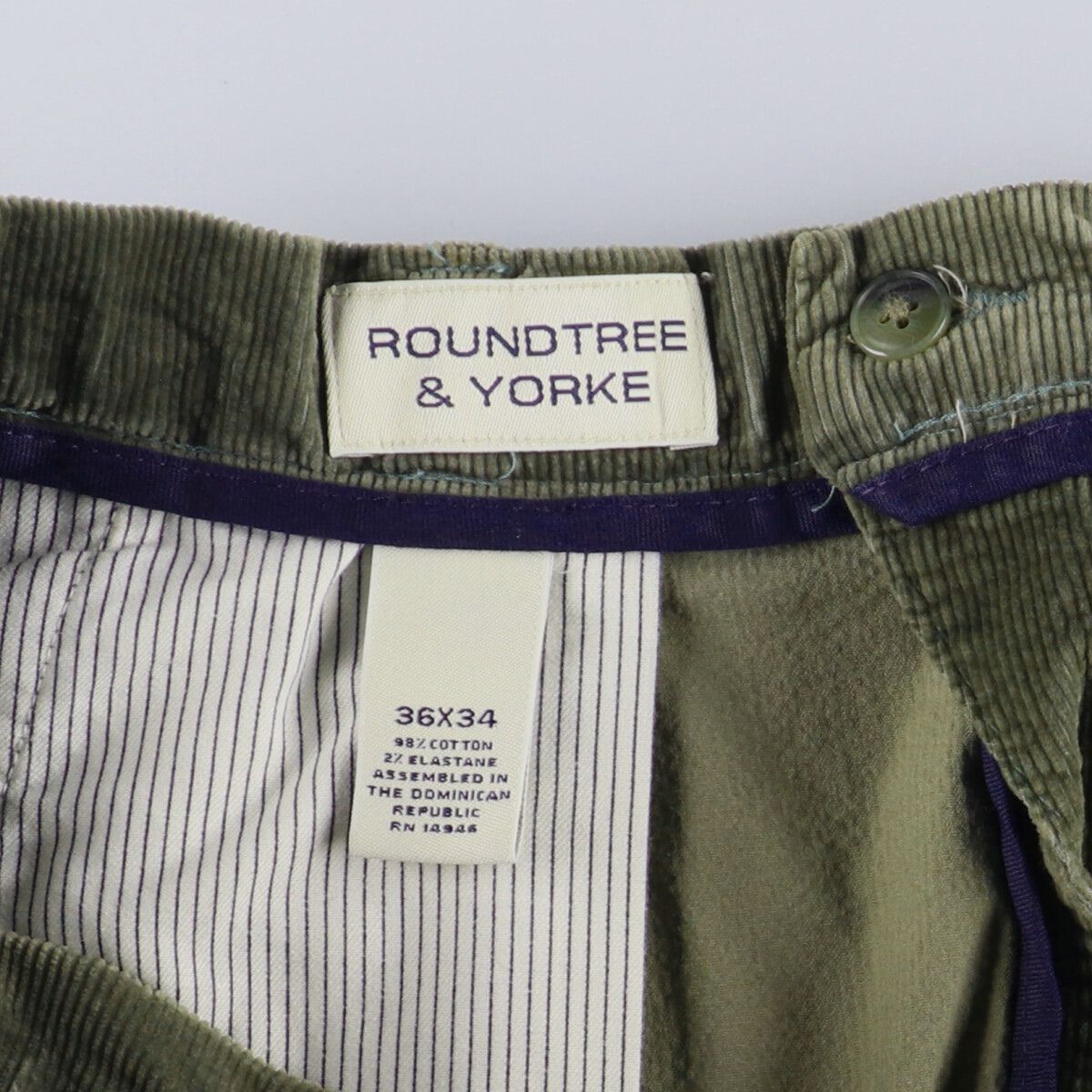 古着 ROUNDTREE＆YORKE ツータック コーデュロイパンツ メンズw34