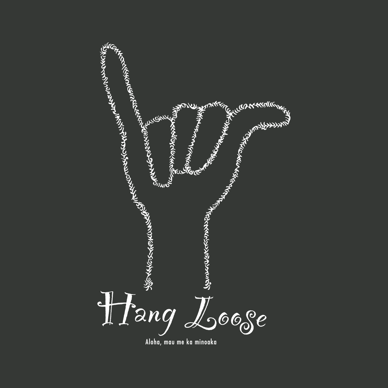 グラフィックロングTシャツ　Hang Loose Mono / Black -Long-