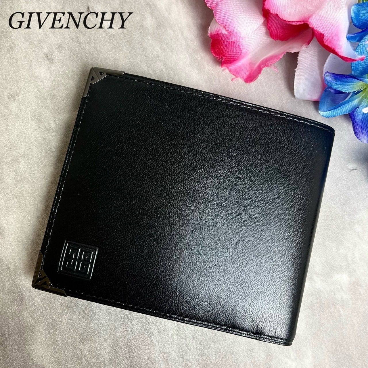 希少 GIVENCY ジバンシー 折り財布 4Gロゴ レザー ブラック 希少 GIVENCY ジバンシー 折り財布 4Gロゴ レザー ブラック